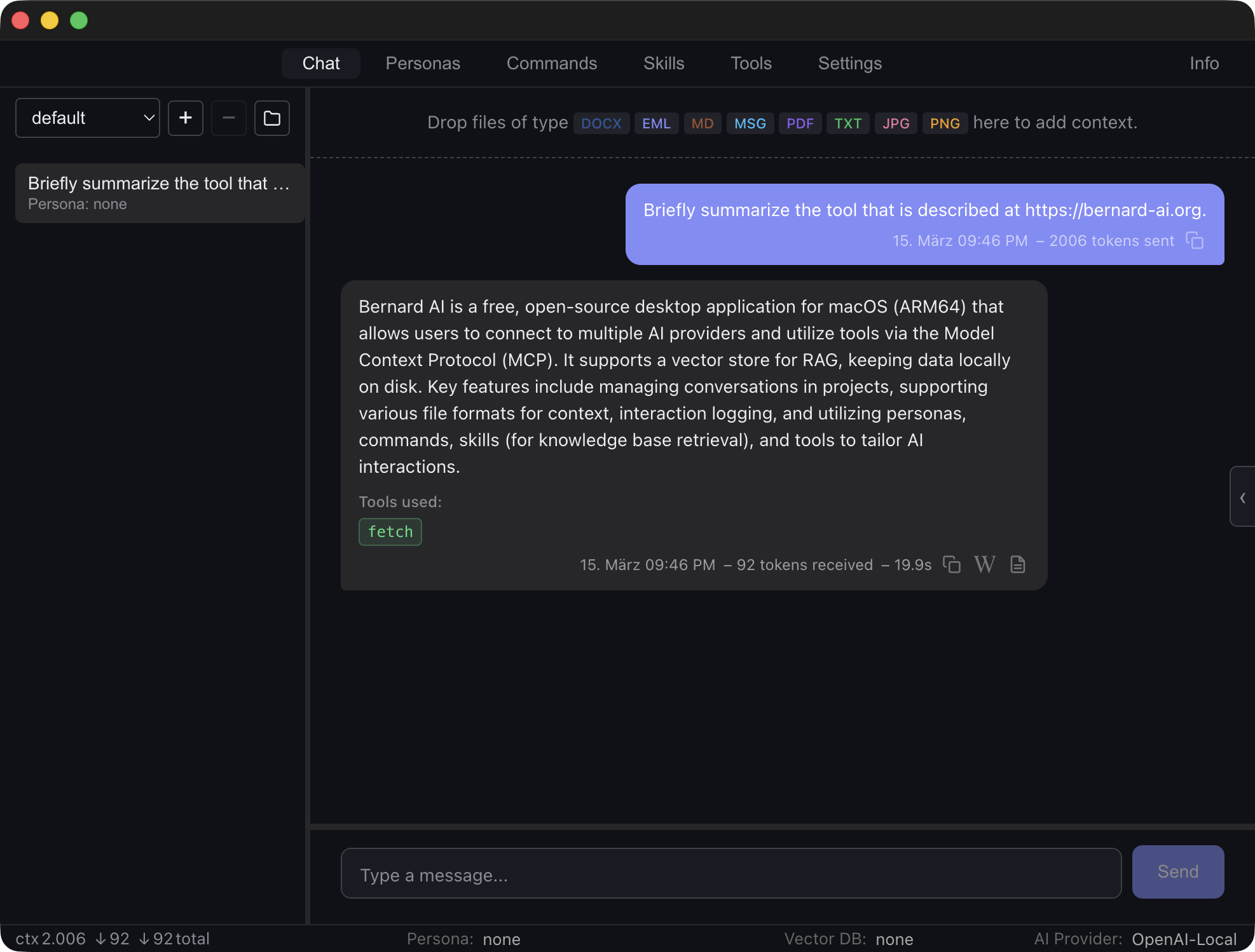 Bernard Chat Interface